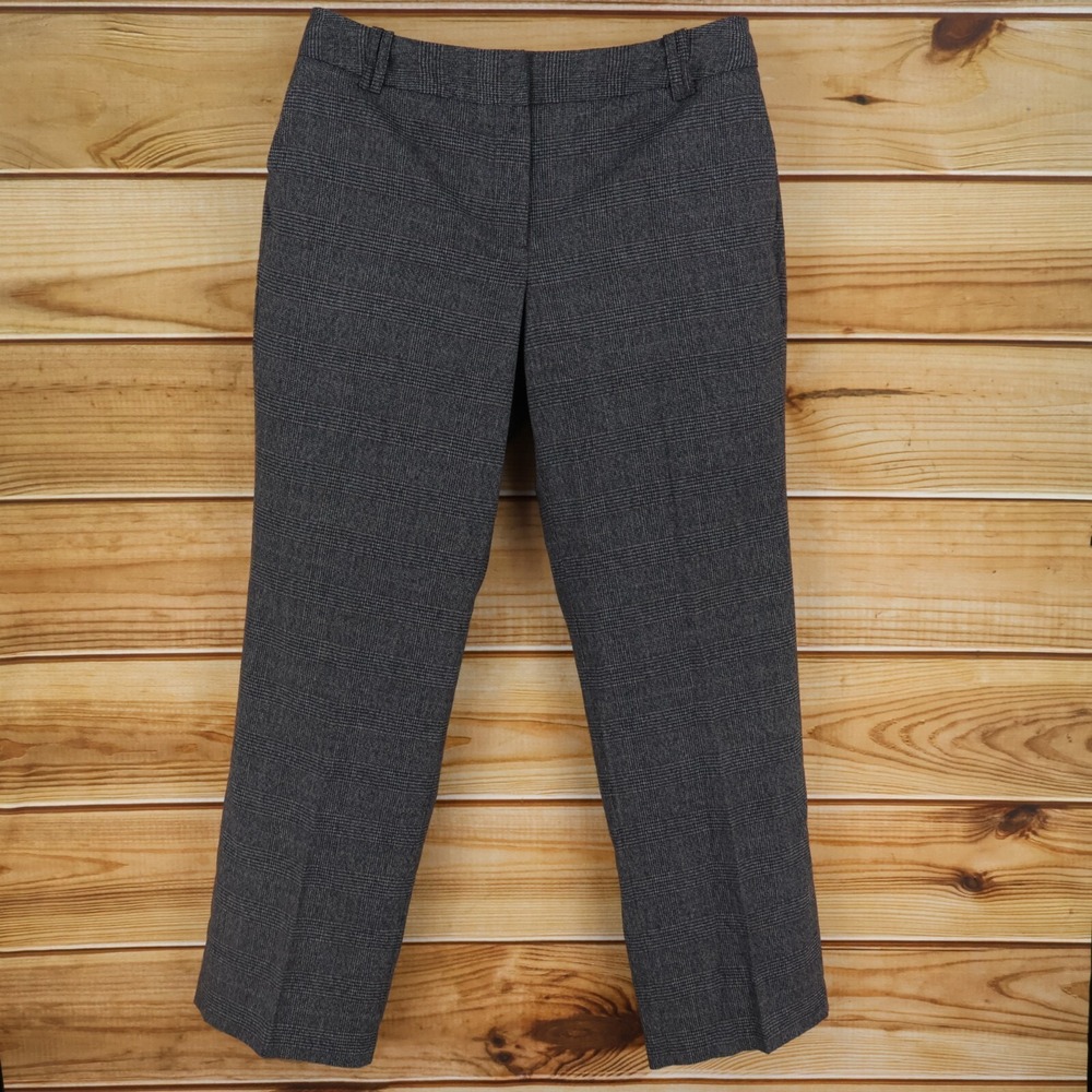 Cato Dress Pants Womens 16 Dark Gray Plaid Contemporary Fit Pockets Straight Leg